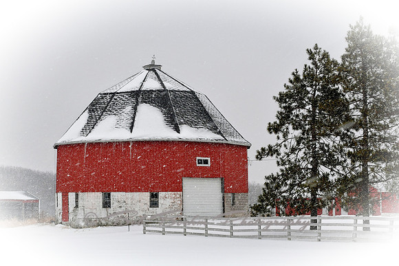 Round Barn By Mauston, Wisconsin